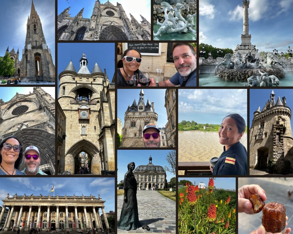 Collage of photos taken on our trip to Bordeaux.  