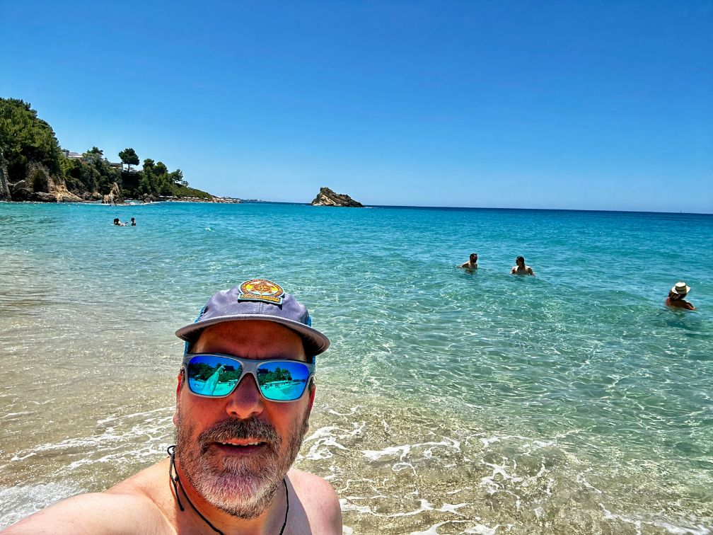 Selfie of Dog at Platis Gialos Beach