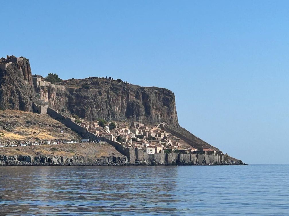 Landscape photo of Monemvasia taken from the ship. 